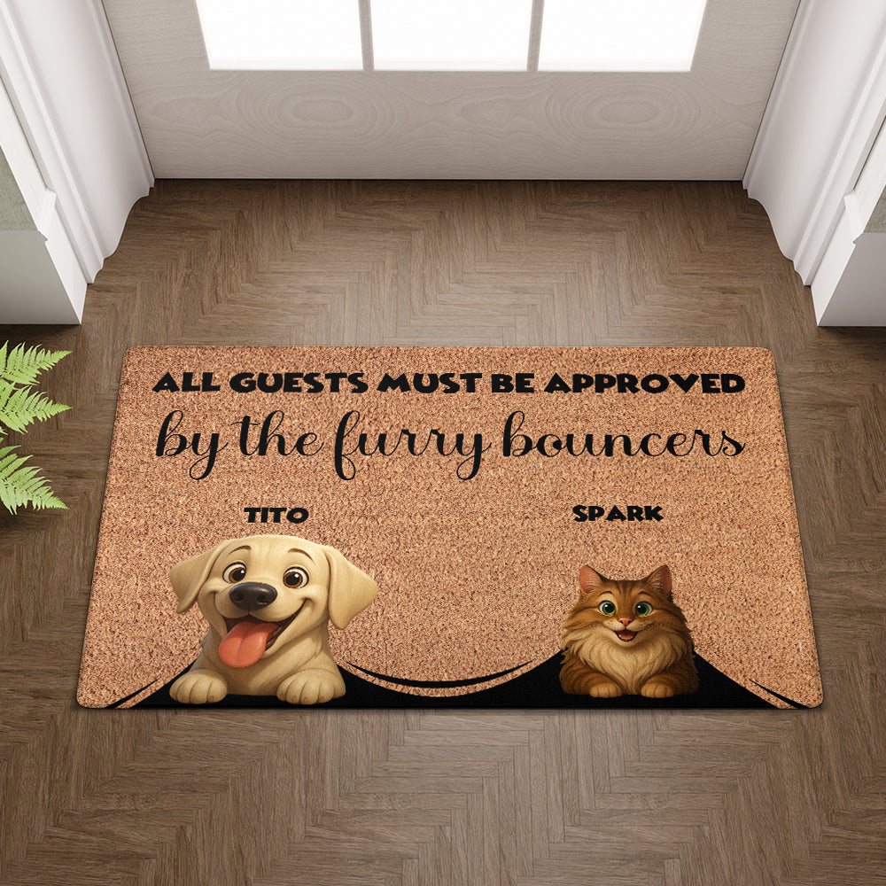 Personalized Furry Bouncers Doormat - Up to 6 Pets - Decorative Mat - Custom Doormat