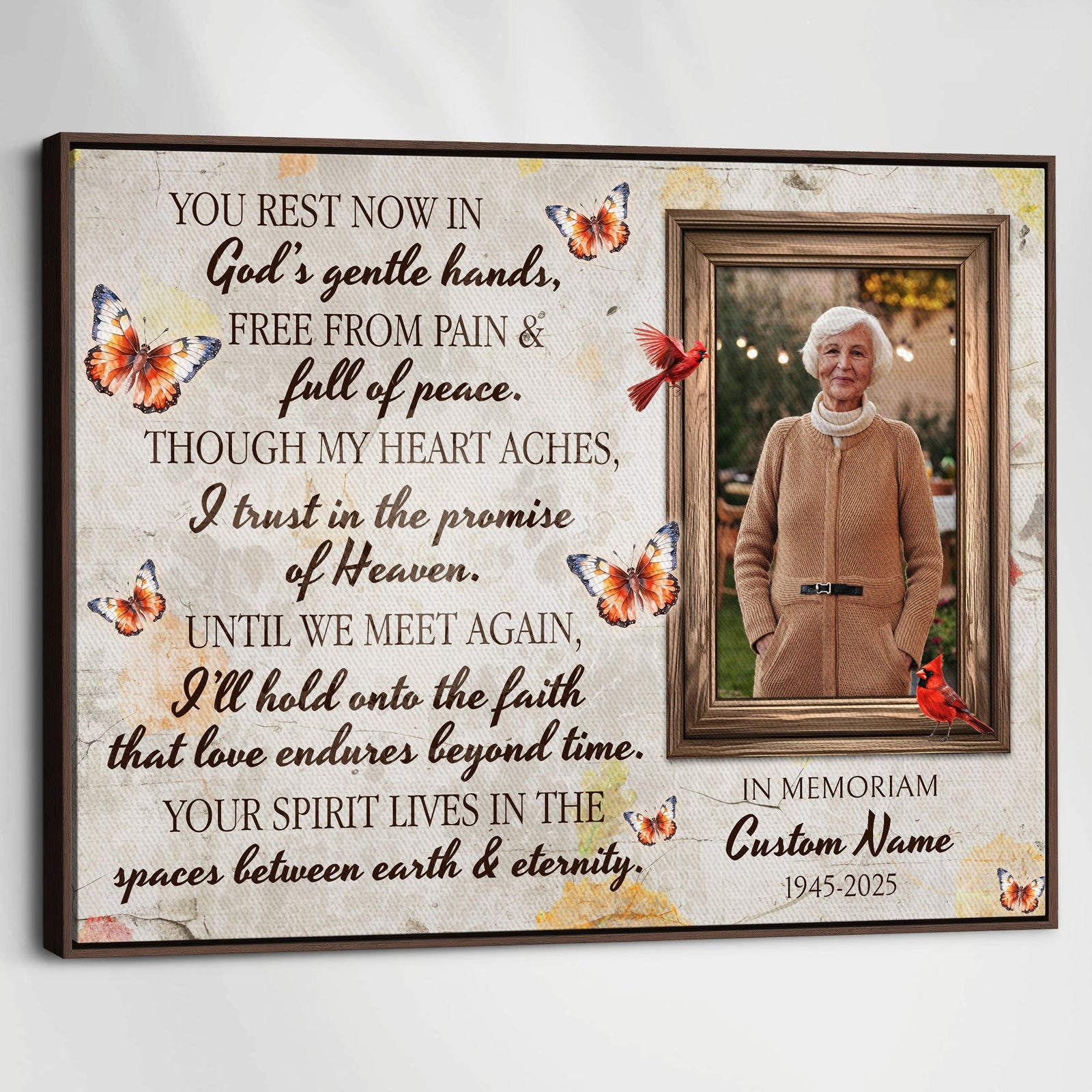 Personalized Memorial Canvas – ‘Promise of Heaven’ Tribute with Photo & Name