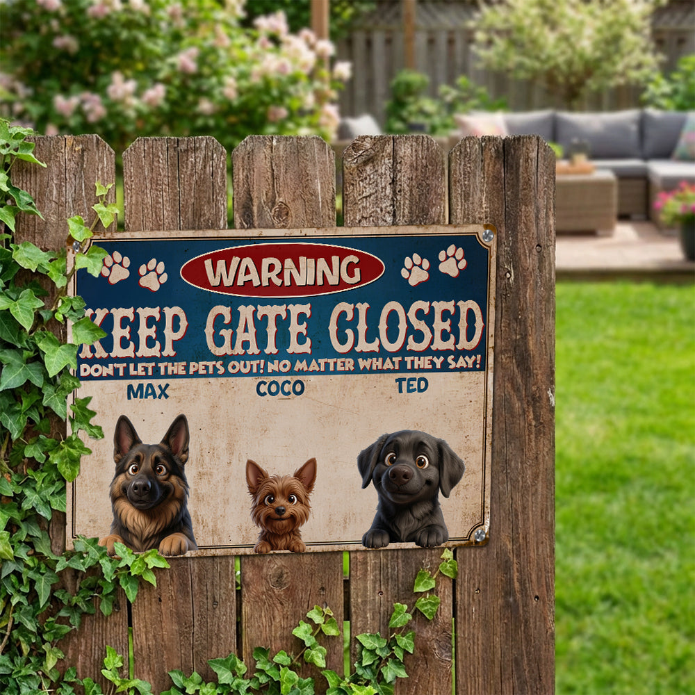 Personalized Pet Escape Artists Metal Sign