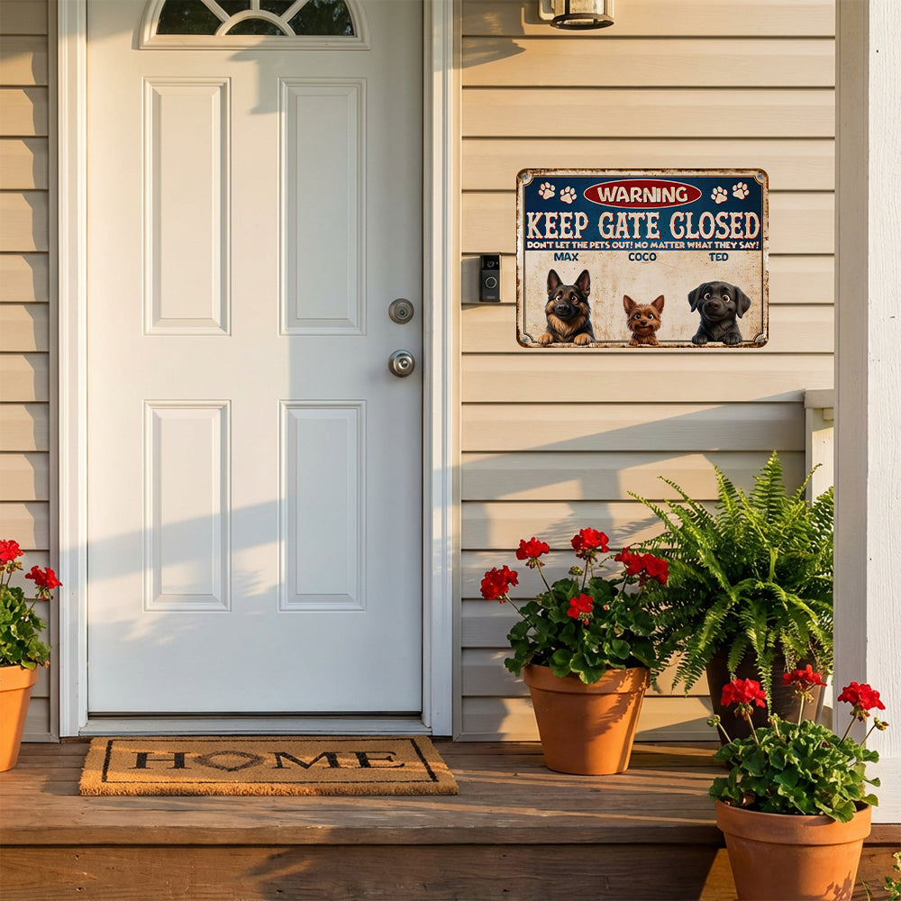 Personalized Pet Escape Artists Metal Sign