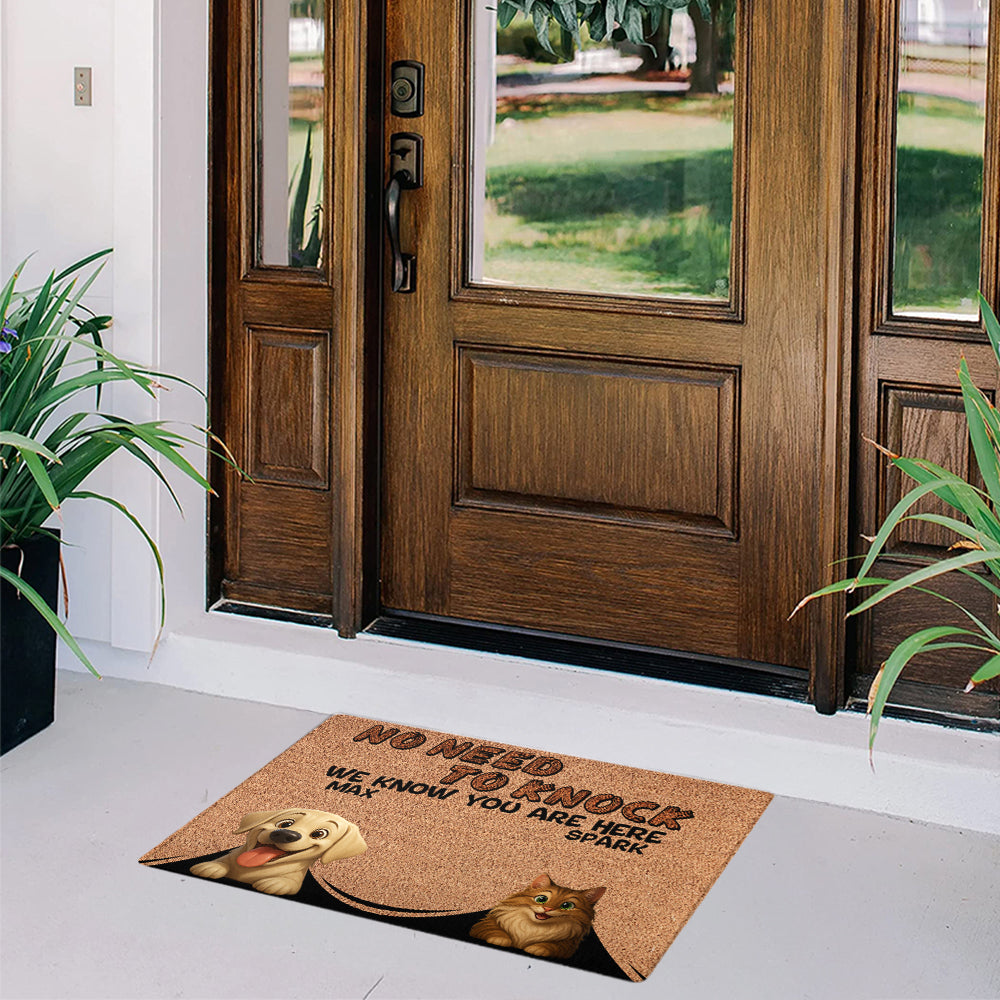 Personalized Peeking Pets Doormat