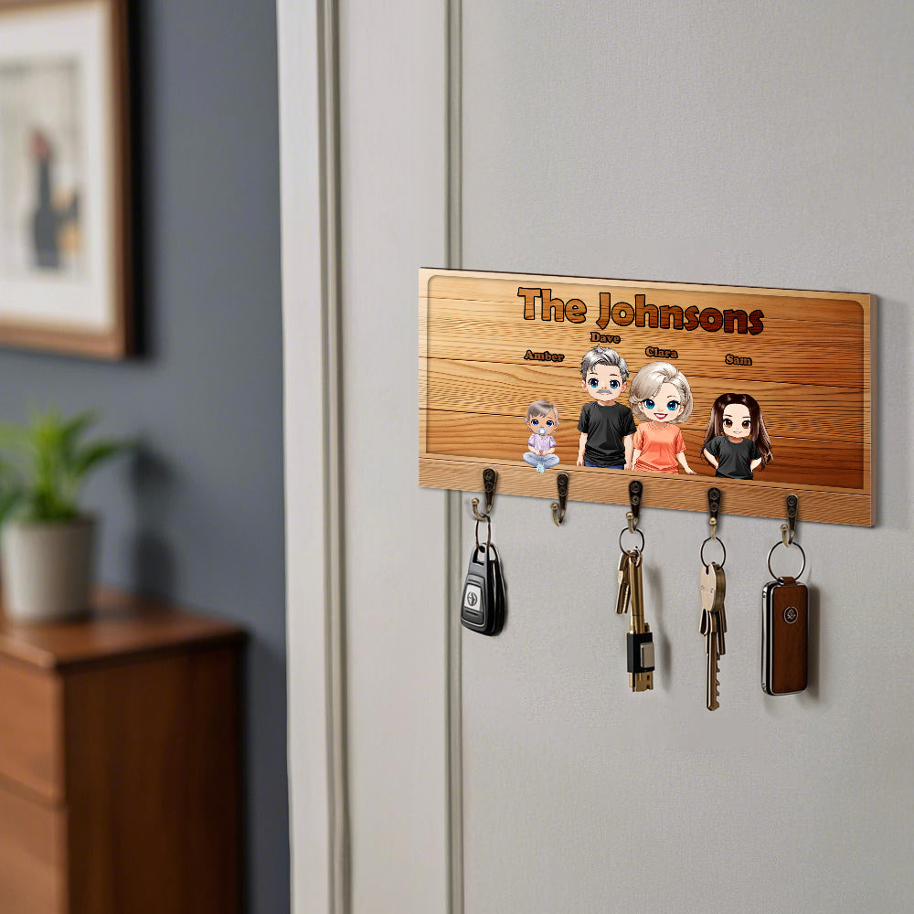 Personalized Family Key Holder - Personalized Key Holder - Personalized Gift - Up to 7 People