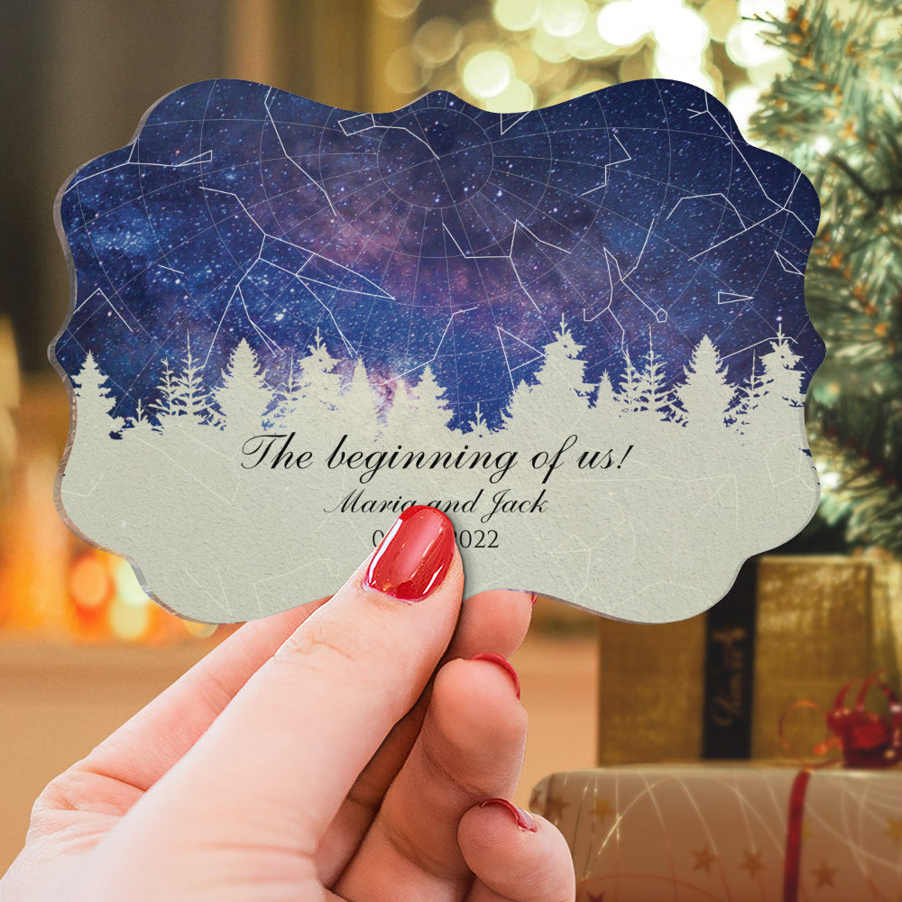Star Map Ornament - The beginning of us - Christmas Ornament