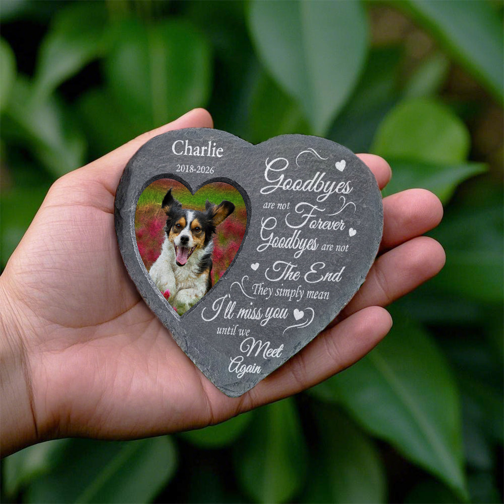 Personalized Photo Memorial Garden Stone Heart