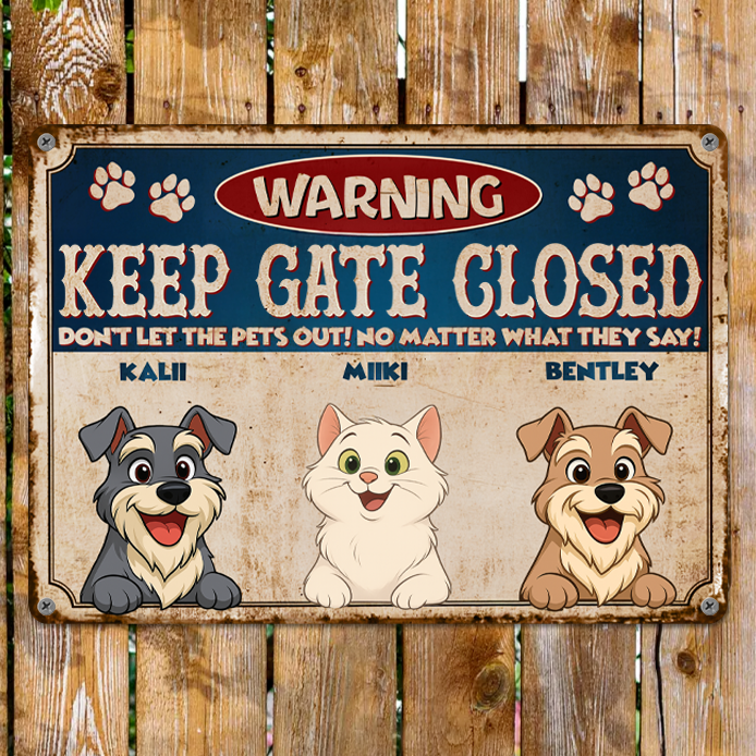 Personalized Metal Entrance Sign – Custom Pet Design – Up to 6 Pets – Unique Personalized Gift