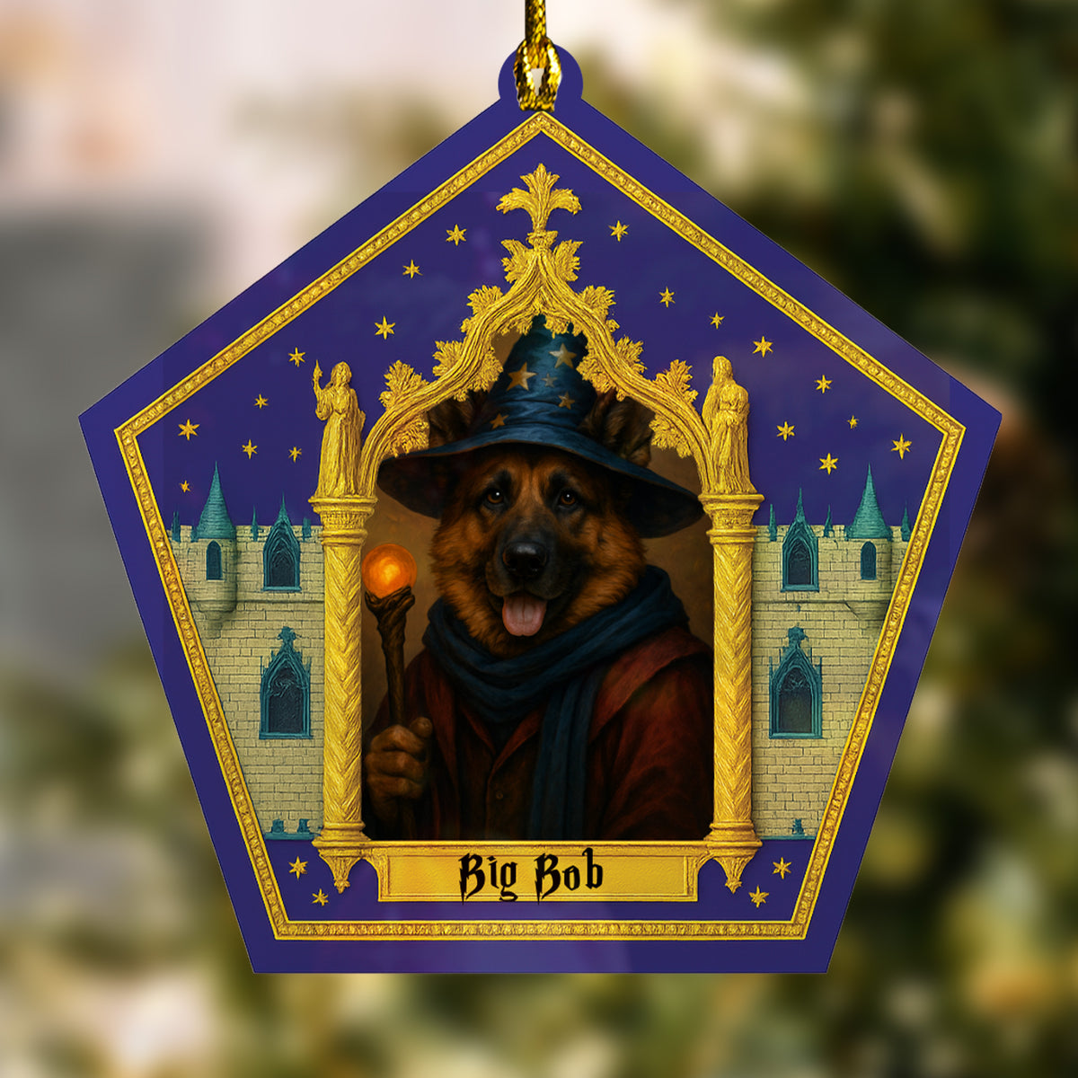 Personalized Wizard Ornament - Personalized Chocolate Card Ornament