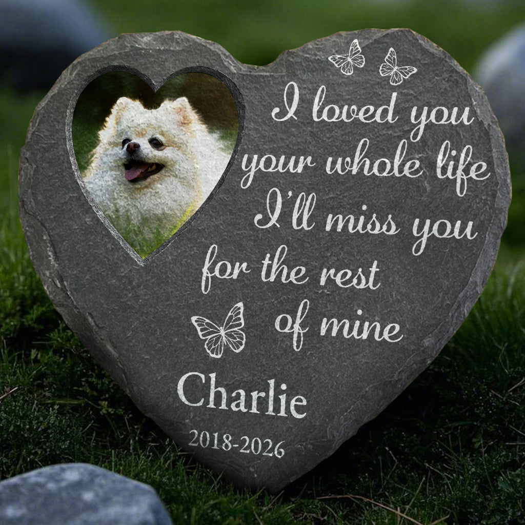 Personalized Butterfly Pet Memorial Garden Stone Heart