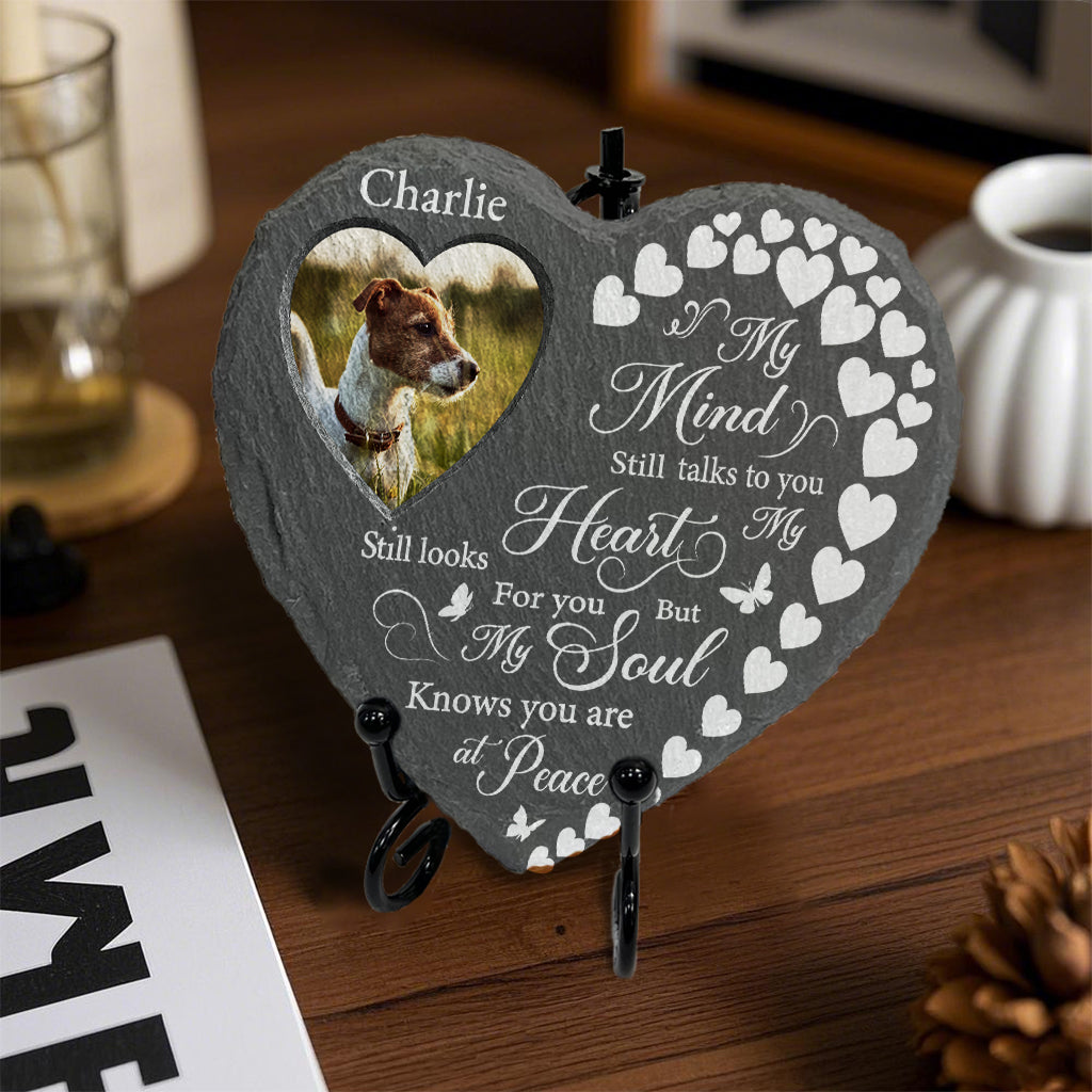 Personalized Dog Photo Memorial Garden Stone Heart