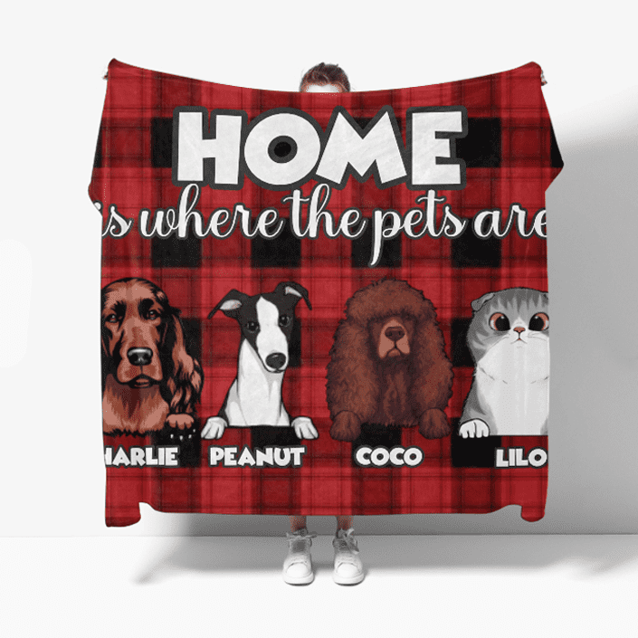 Personalized Pet Lover Blanket – “Warning: This Blanket May Contain Pet Hair and Pure Happiness” – Custom Dog & Cat Sherpa Blanket