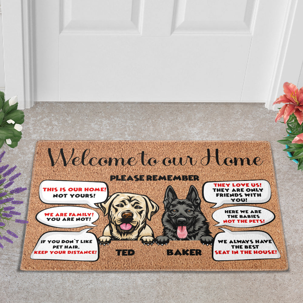 Personalized Pets Doormat - Up to 6 Pets - Decorative Mat - Funny Custom Doormat