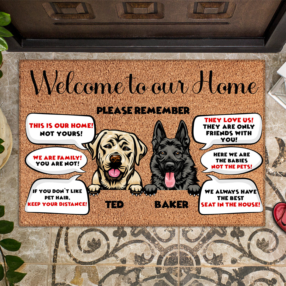 Personalized Pets Doormat - Up to 6 Pets - Decorative Mat - Funny Custom Doormat
