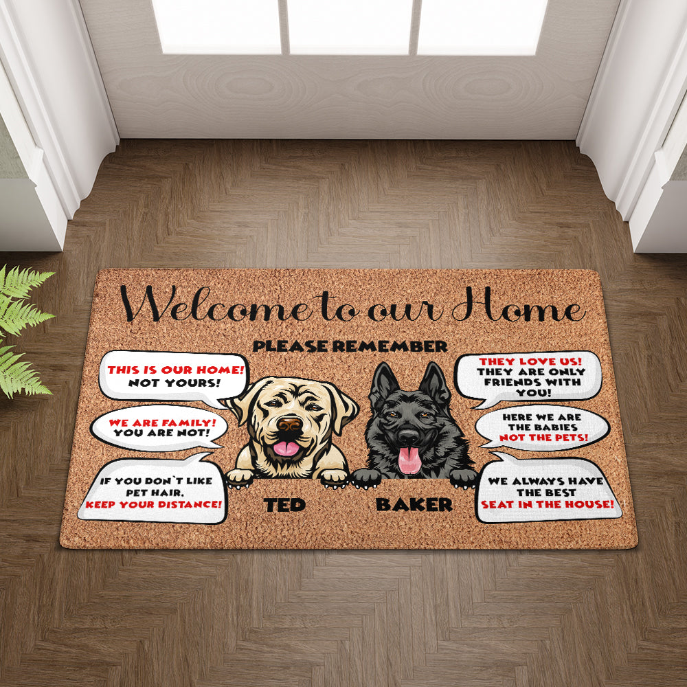 Personalized Pets Doormat - Up to 6 Pets - Decorative Mat - Funny Custom Doormat