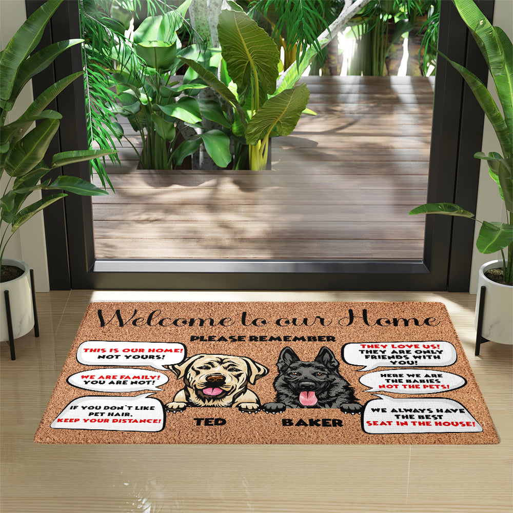Personalized Pets Doormat - Up to 6 Pets - Decorative Mat - Funny Custom Doormat