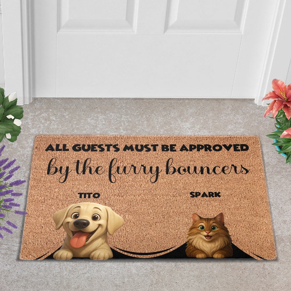 Personalized Furry Bouncers Doormat - Up to 6 Pets - Decorative Mat - Custom Doormat
