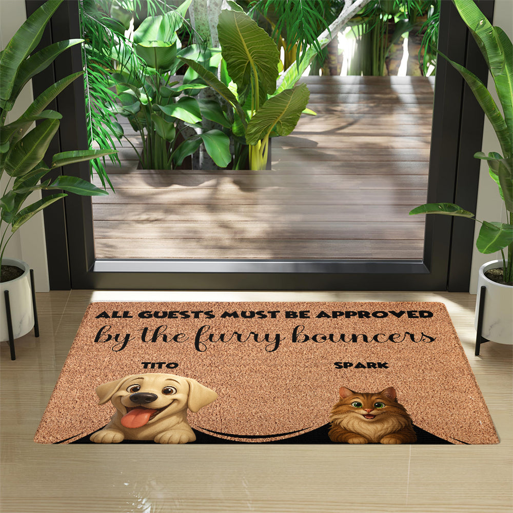 Personalized Furry Bouncers Doormat - Up to 6 Pets - Decorative Mat - Custom Doormat