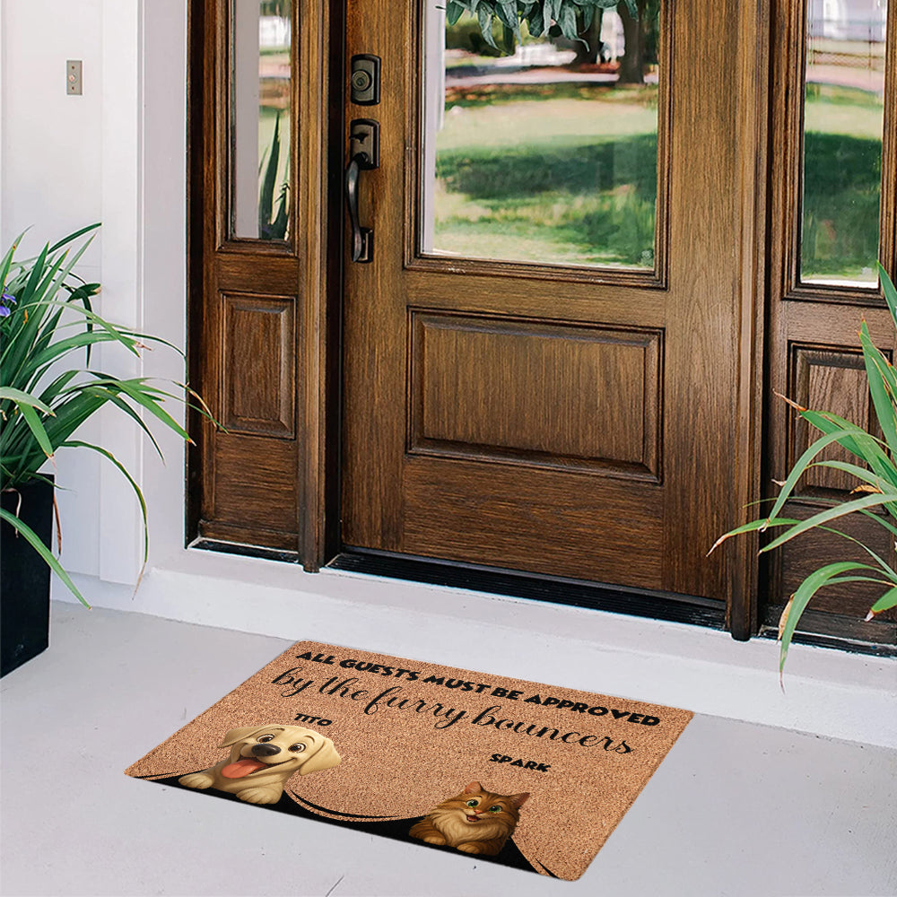 Personalized Furry Bouncers Doormat - Up to 6 Pets - Decorative Mat - Custom Doormat