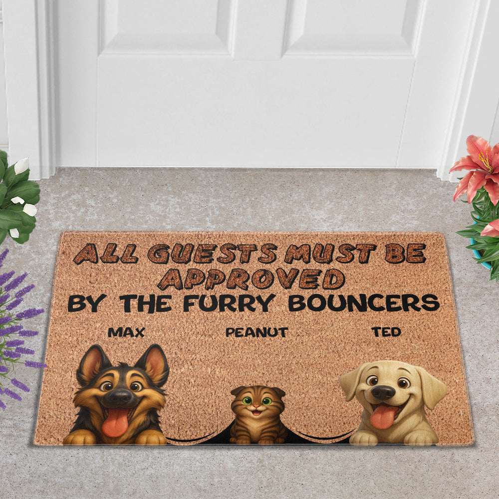 Personalized Pets Doormat - Up to 6 Pets - Decorative Mat - Upload Photo - All guests must be approved by V2