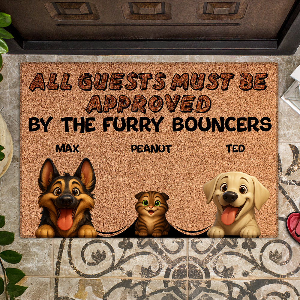 Personalized Pets Doormat - Up to 6 Pets - Decorative Mat - Upload Photo - All guests must be approved by V2