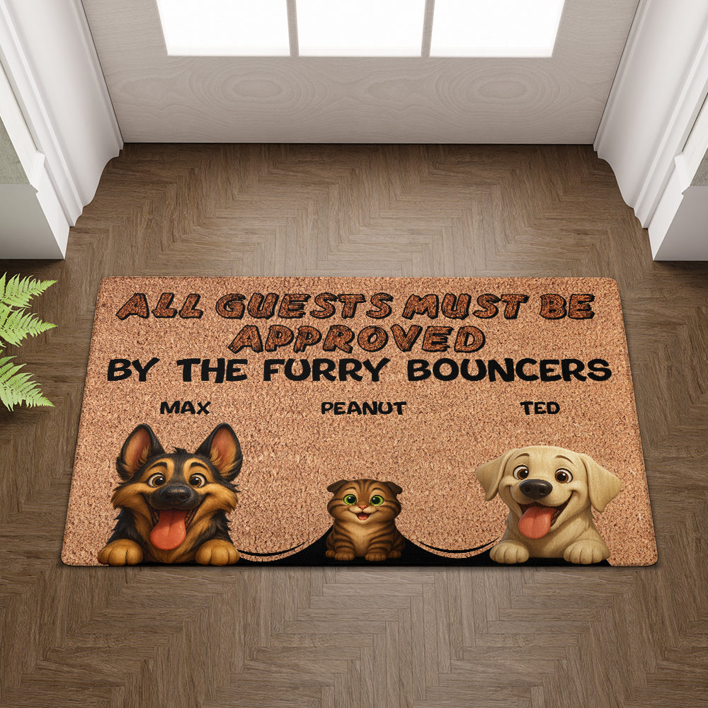 Personalized Pets Doormat - Up to 6 Pets - Decorative Mat - Upload Photo - All guests must be approved by V2