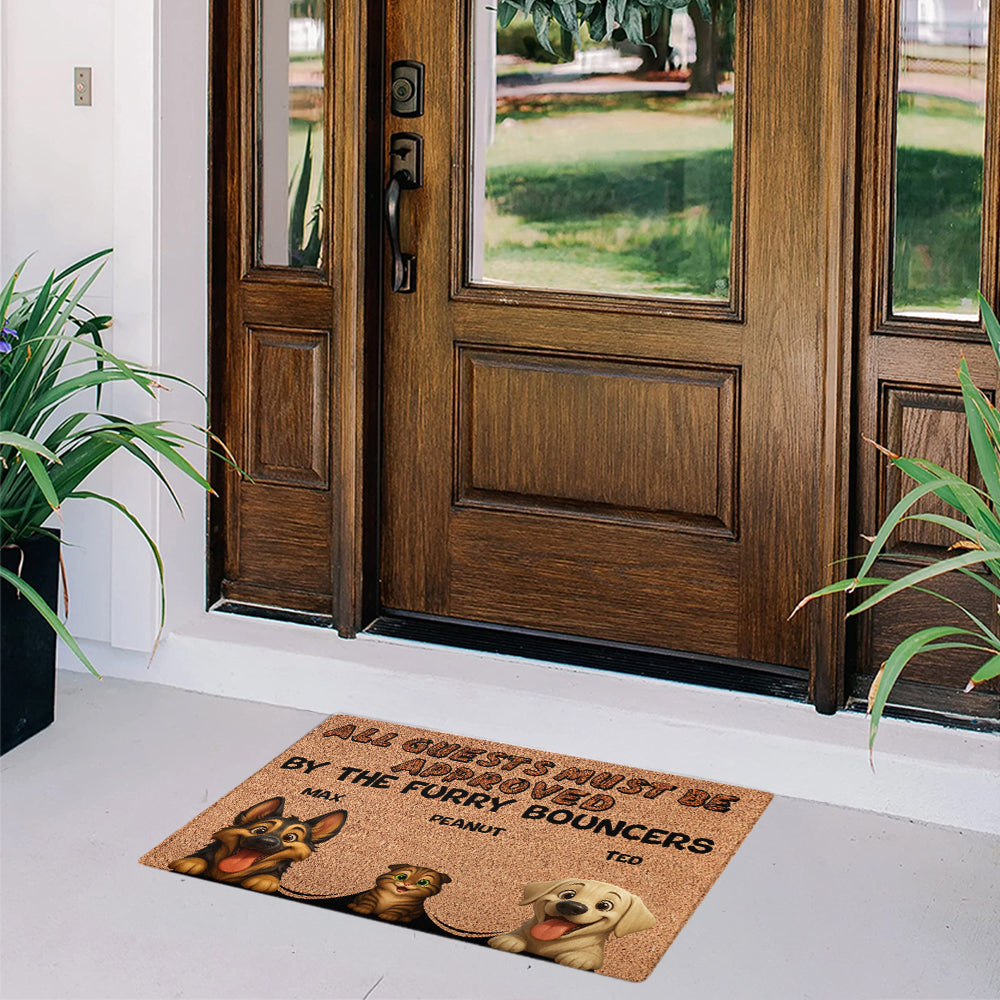 Personalized Pets Doormat - Up to 6 Pets - Decorative Mat - Upload Photo - All guests must be approved by V2
