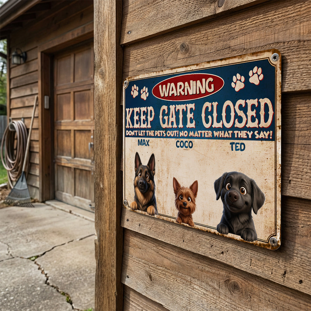 Personalized Pet Escape Artists Metal Sign