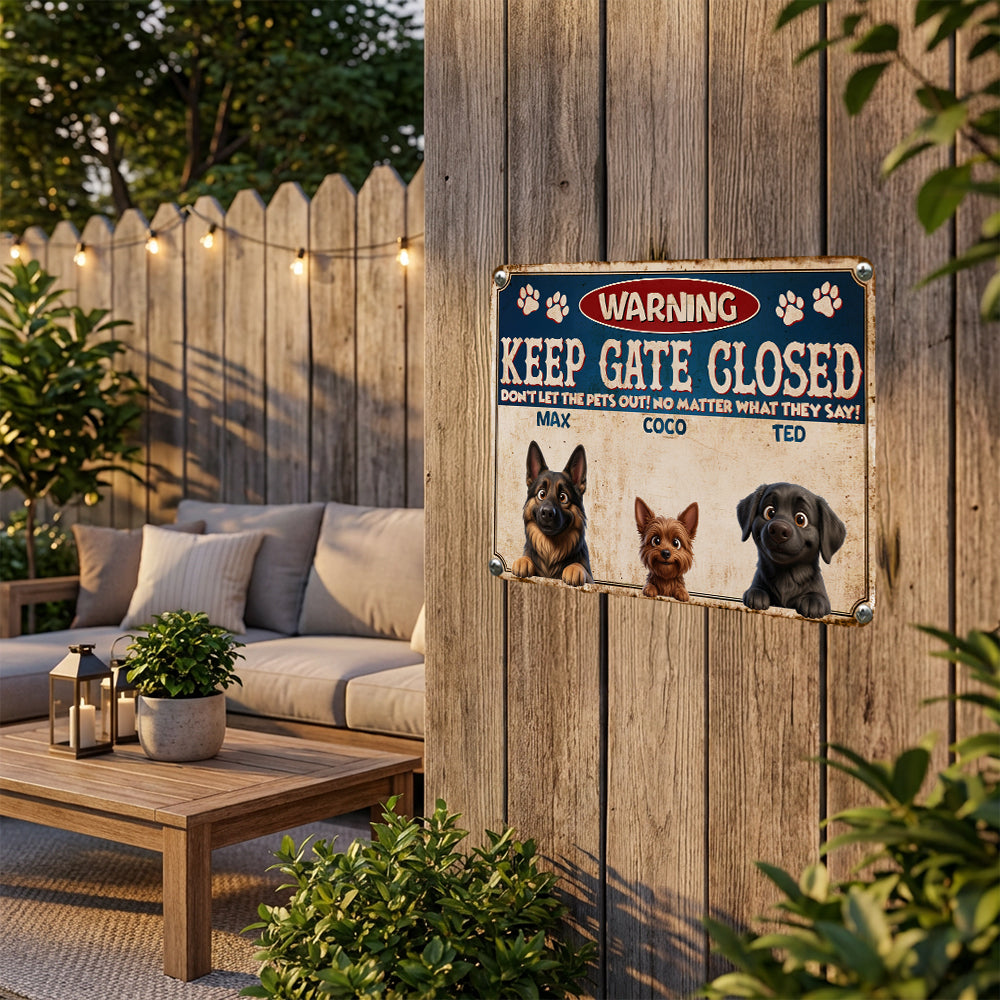 Personalized Pet Escape Artists Metal Sign