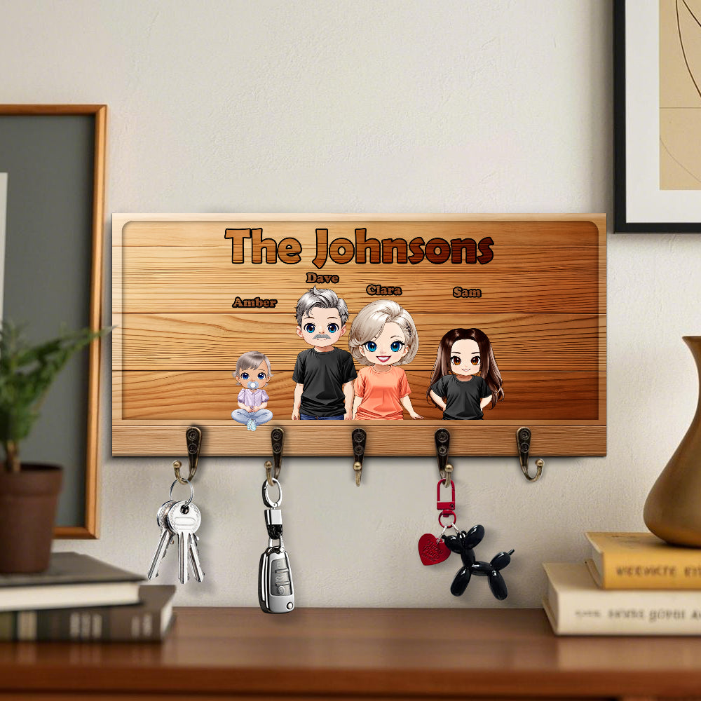 Personalized Family Key Holder - Personalized Key Holder - Personalized Gift - Up to 7 People
