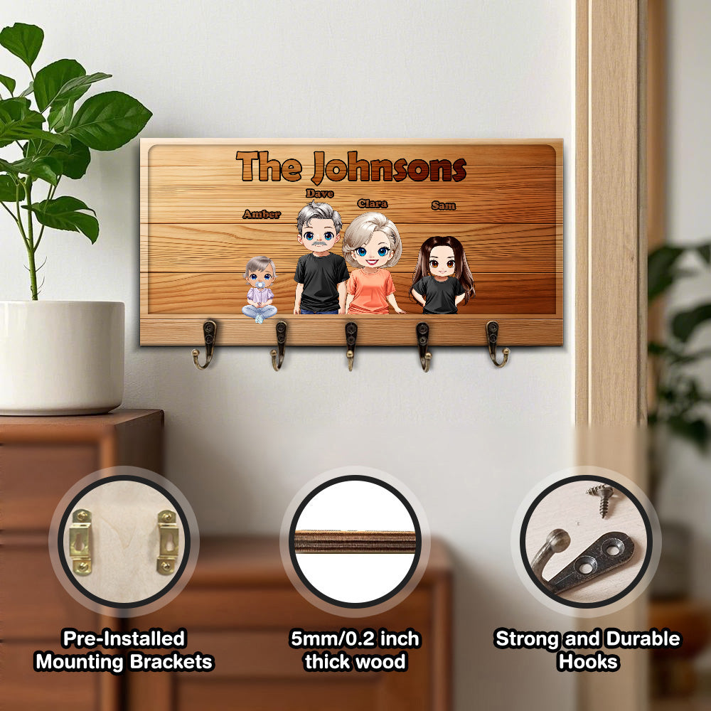 Personalized Family Key Holder - Personalized Key Holder - Personalized Gift - Up to 7 People