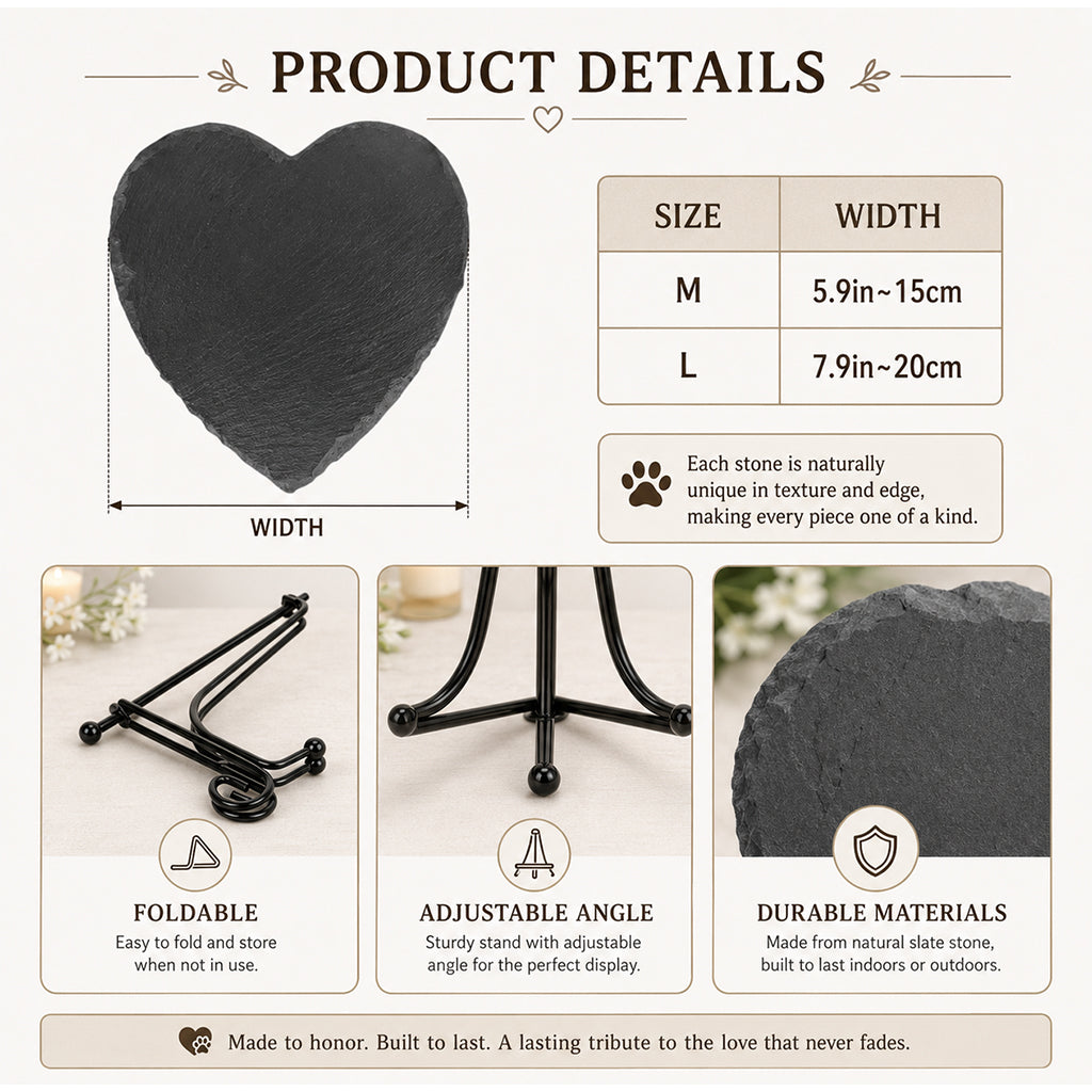 Personalized Photo Memorial Garden Stone Heart